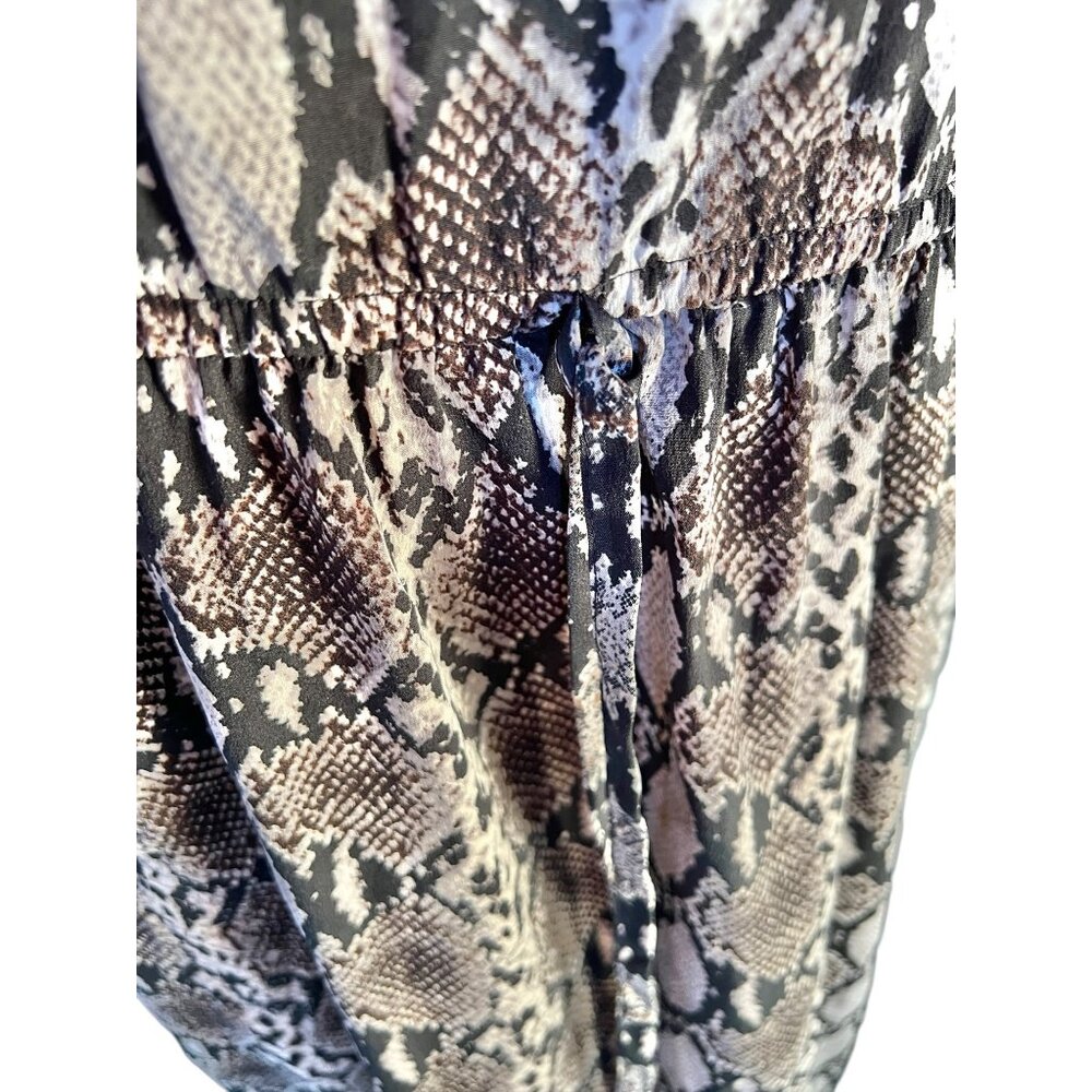 Speed Control NY Womens Dress 2X Sleeveless Snakeskin Print Ruffled Neckline - Picture 9 of 13